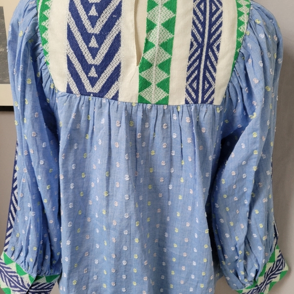 Anthropologie Verb by Pallavi Singhee Rhapsody Embroidered Beaded Boho Blouse XS - Picture 8 of 15